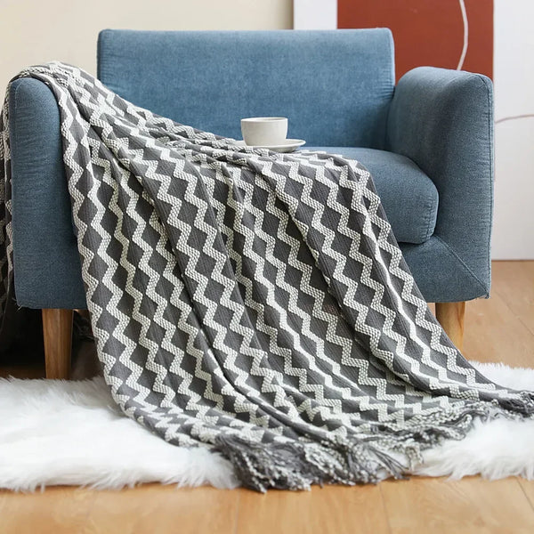 Nordic Style Chunky Knitted Blanket