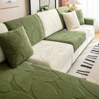 Leaf Jacquard Stretch Sofa Cover, Water-Repellent Furniture Protector — product view 6