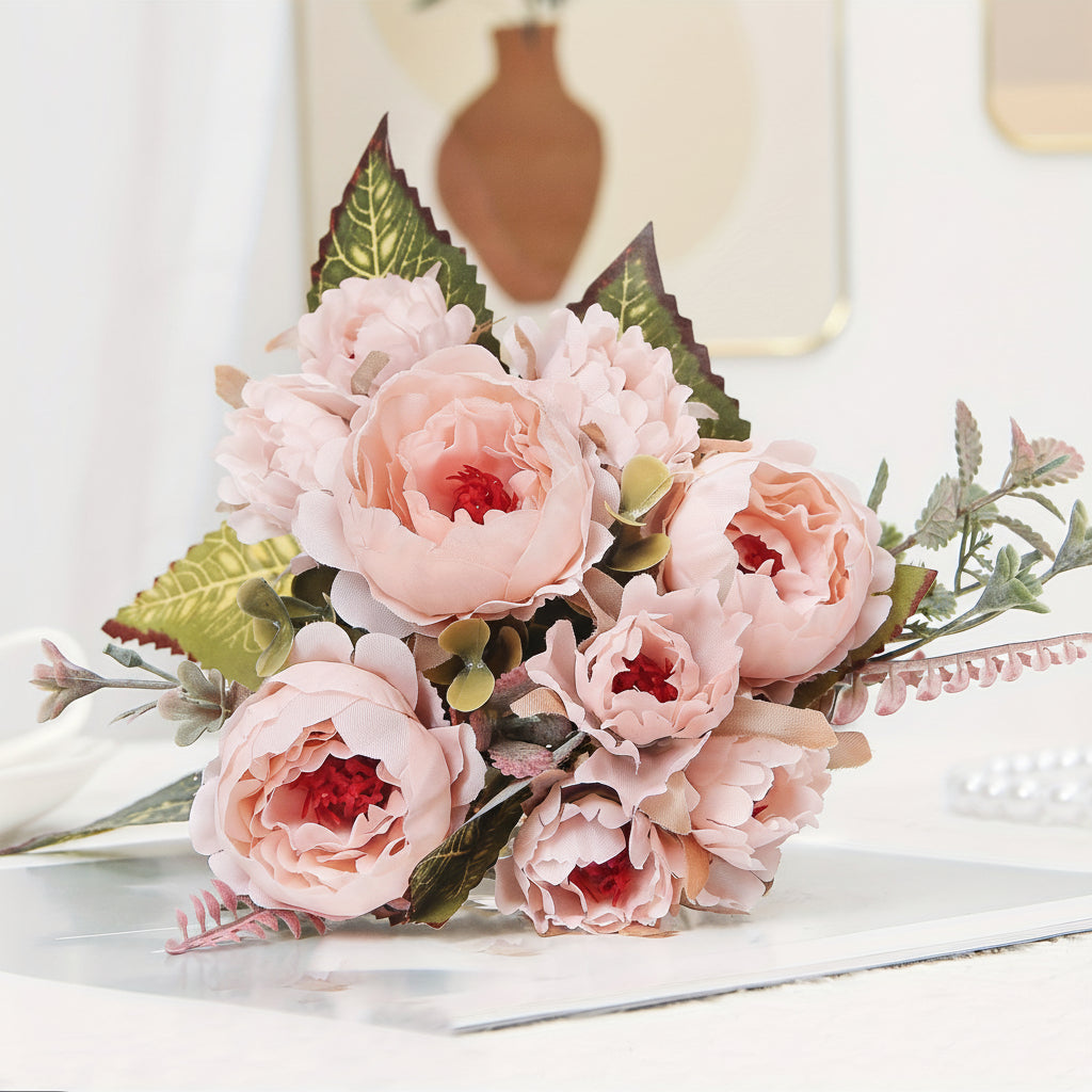 Artificial Peony Bouquet, Layered Decorative Flowers — product view 6