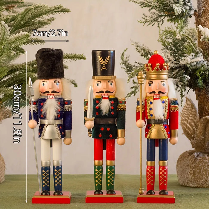Wooden Christmas Nutcracker Soldier Figurine, 5 Colour Options - product view 2