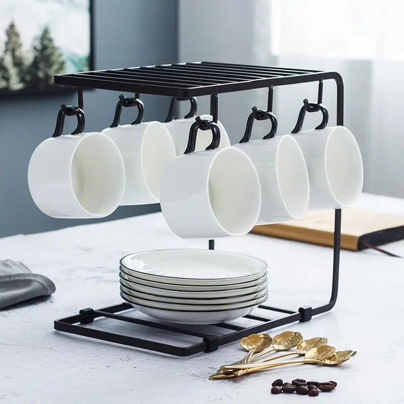 Two Tier Metal Mug and Saucer Rack – product image 1
