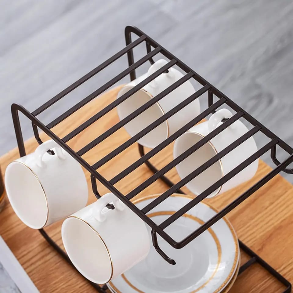 Two Tier Metal Mug and Saucer Rack – product image 3
