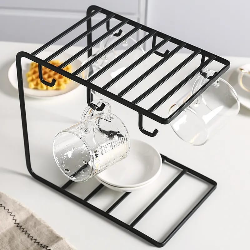 Two Tier Metal Mug and Saucer Rack – product image 4