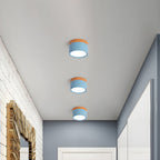 Wood-Effect LED Button Ceiling Light - view 3