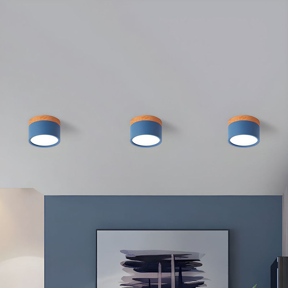 Wood-Effect LED Button Ceiling Light - view 19