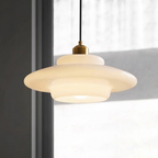 Layered Opal Glass Pendant Light, Art Deco Design - view 7