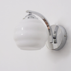 Ribbed Glass Globe Wall Sconce with Gold-Tone Fittings - view 18