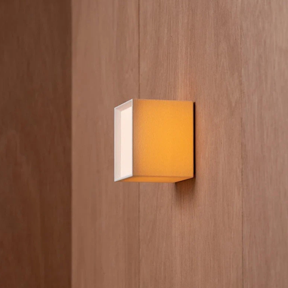 Fabric Cube LED Wall Sconce, White Japandi Design - view 9