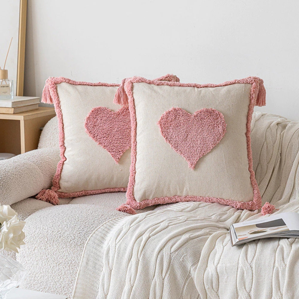 Tufted Geometric and Heart Cushion Cover – image 8