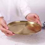 Gold-Tone Stainless Steel Serving Plate - product view 4