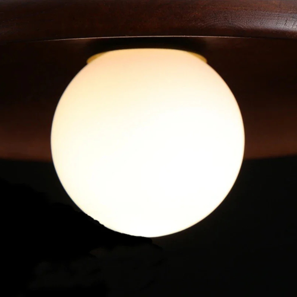 Wood-Shade LED Flush Ceiling Light, Scandinavian Style - view 16