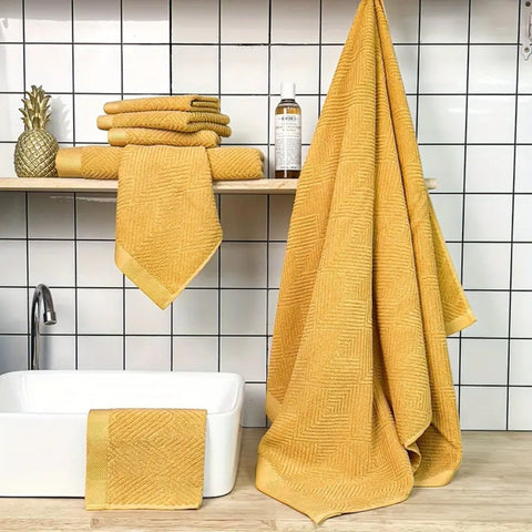 Cotton Bathroom Towel Set – 6 Pieces – image 12