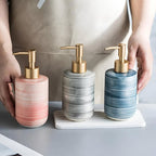 Striped Ceramic Soap Dispenser 350 mL – image 8