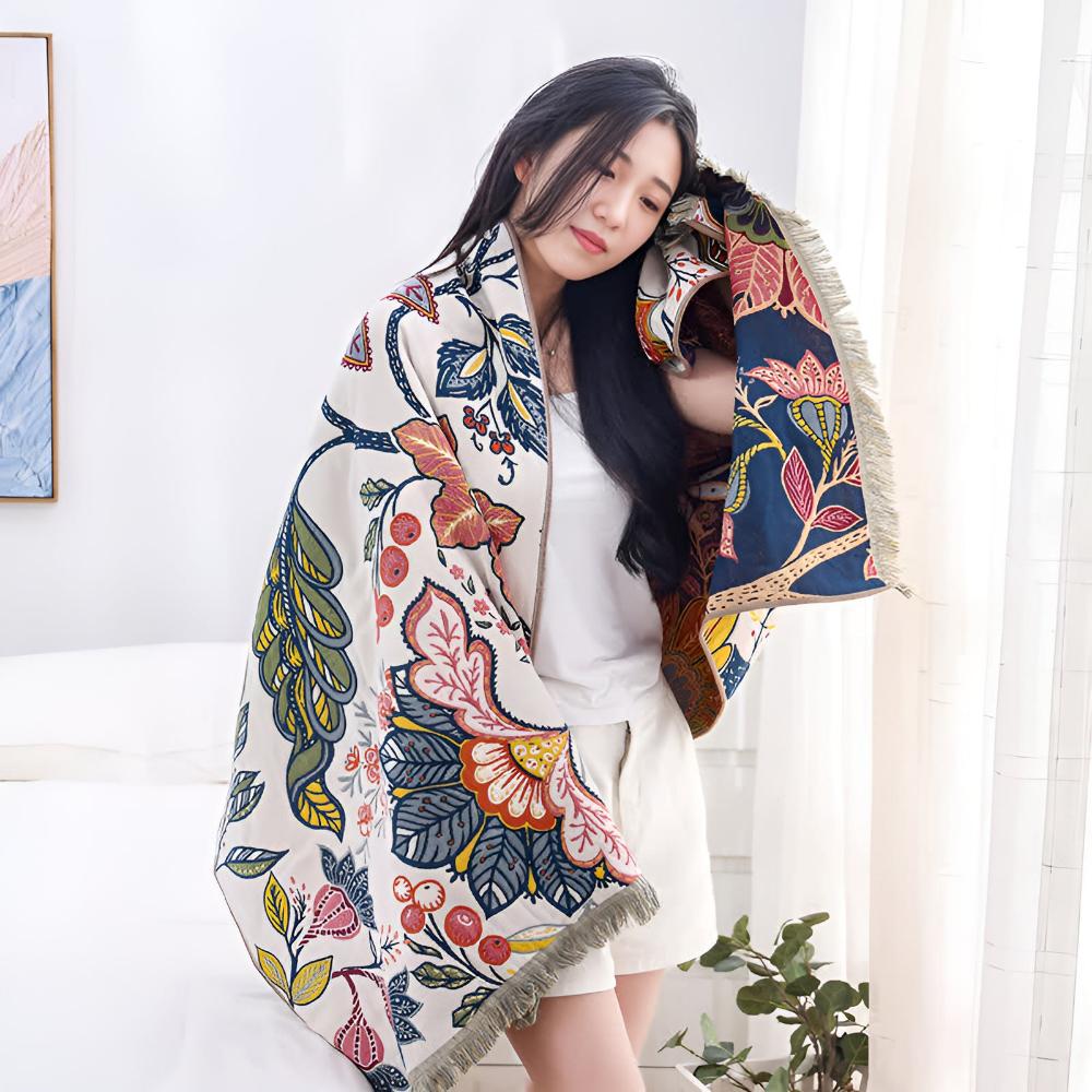 Reversible Floral Cotton Bath Towel – image 9
