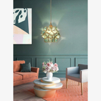 Floral Glass Pendant Light with Brass Fittings - view 21
