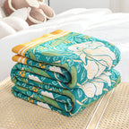 Green Botanical Cotton Gauze Blanket – image 8