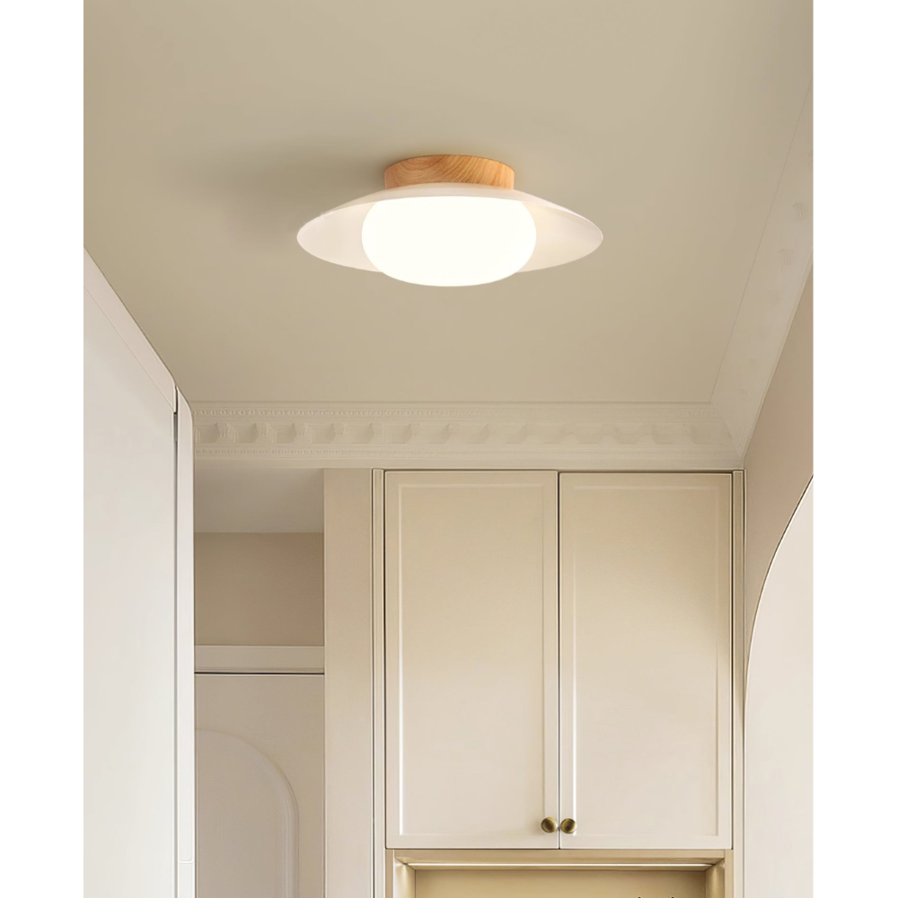 Cream Acrylic LED Flush Ceiling Light, 35 cm - view 14
