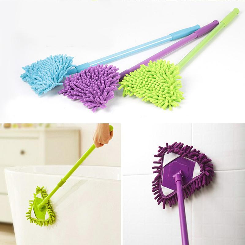 Rotatable adjustable triangular mop