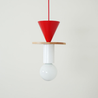 Geometric Wood Pendant Light, Sculptural Nordic Design - view 34