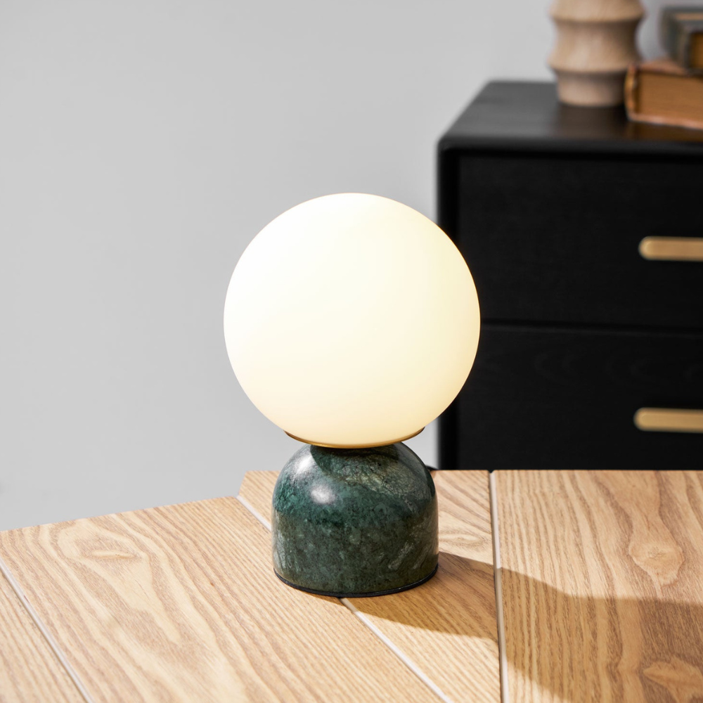 Marble Base Glass Globe Table Lamp, UK Plug - view 15