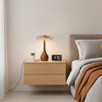 Amber Glass Mushroom Table Lamp with Walnut Base, UK Plug - view 12