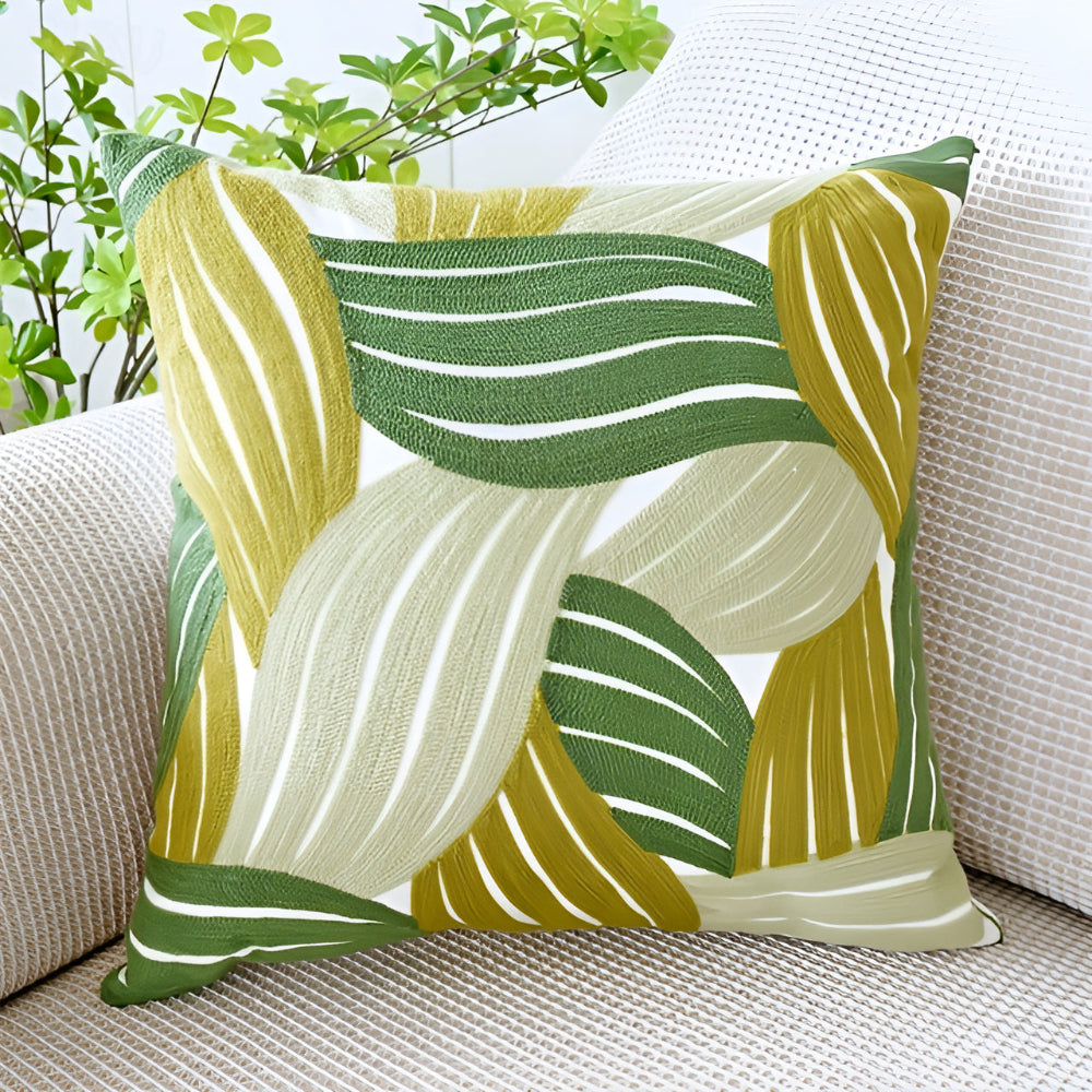 Green Botanical Leaf Cushion Cover – image 6
