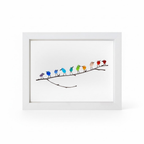 Coastal Bird Shadow Box Wall Art, Sea Glass and Driftwood — product view 8