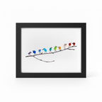 Coastal Bird Shadow Box Wall Art, Sea Glass and Driftwood — product view 11