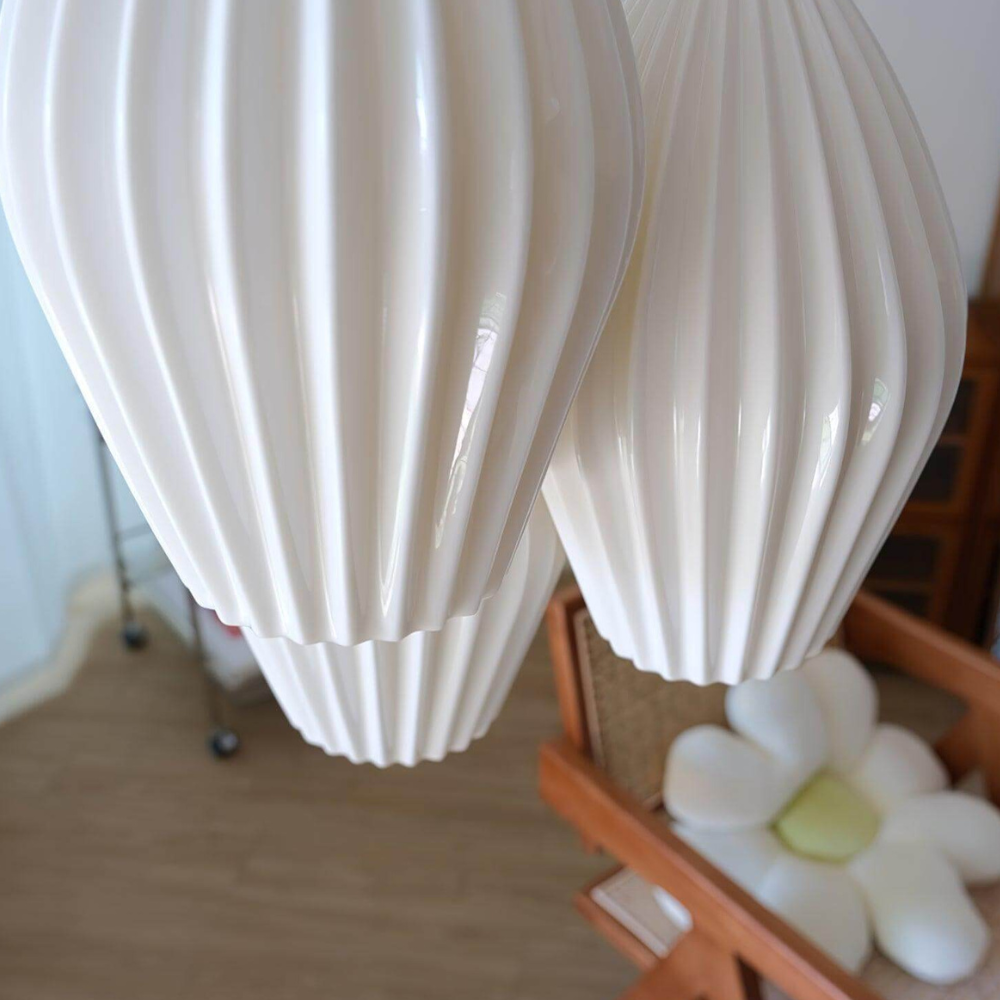 Ribbed Ceramic Teardrop Pendant Light - view 13