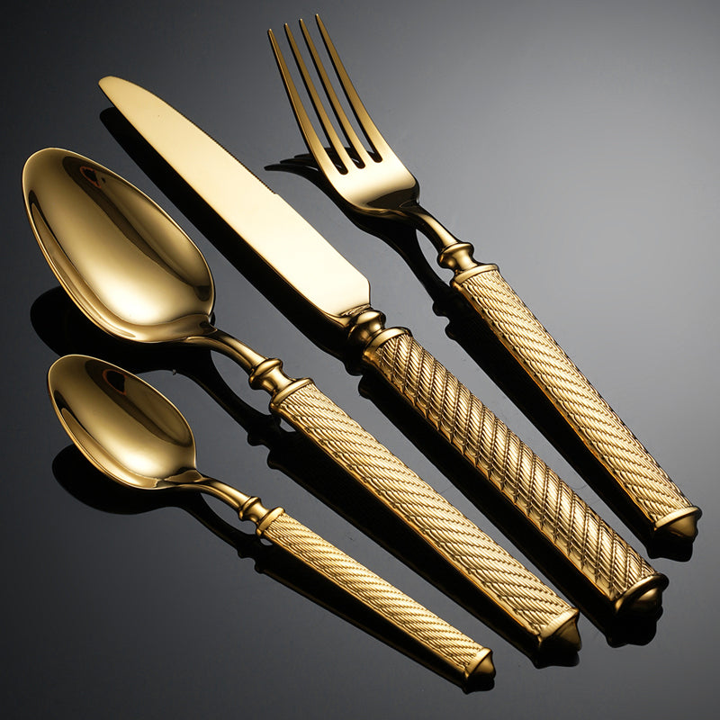 Textured Handle Gold Cutlery Set – product image 6