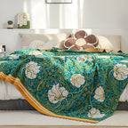 Green Botanical Cotton Gauze Blanket – image 2