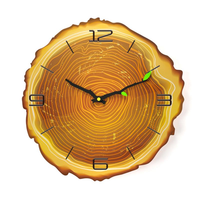 Wood Grain Annual Rings Wall Clock, 30 cm