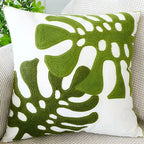 Green Botanical Leaf Cushion Cover – image 5