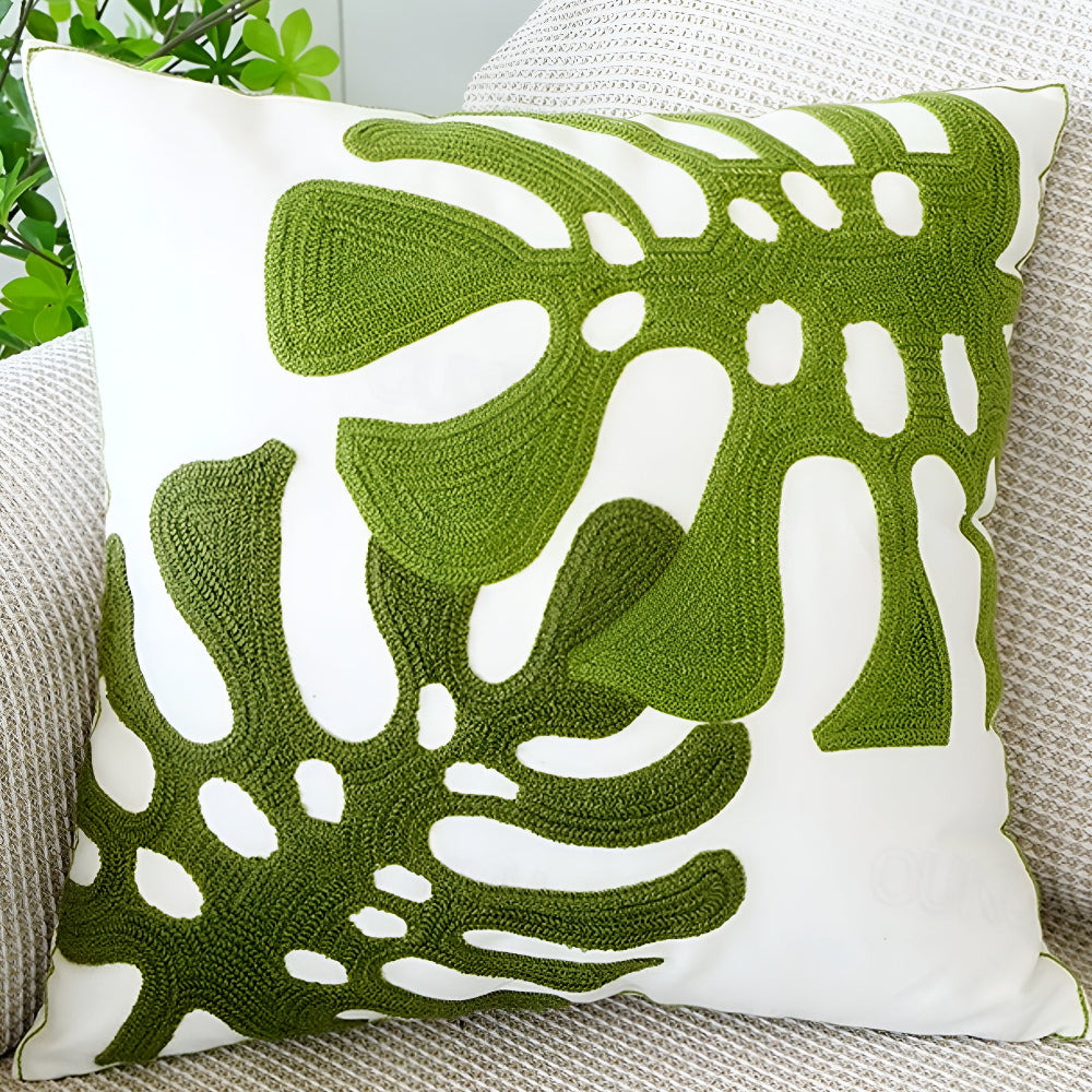 Green Botanical Leaf Cushion Cover – image 5