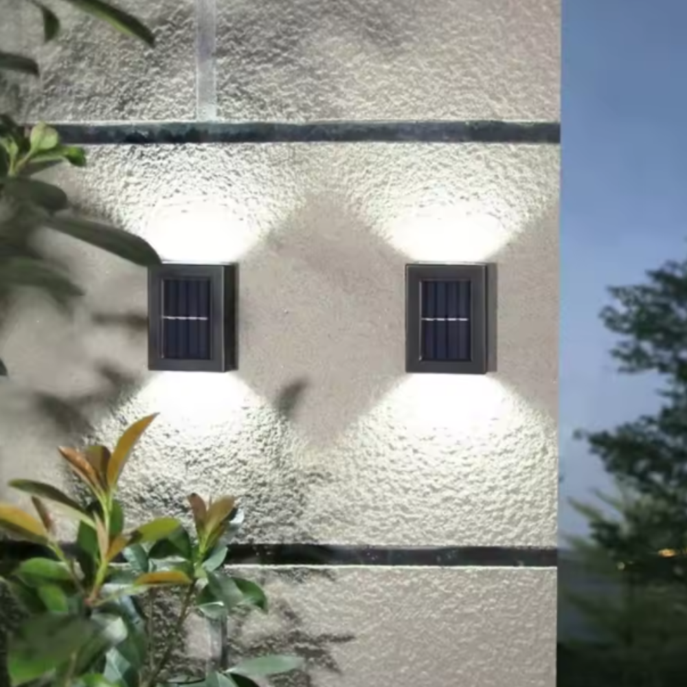 Solar Dual-Beam LED Wall Light for Gardens and Fences - view 3