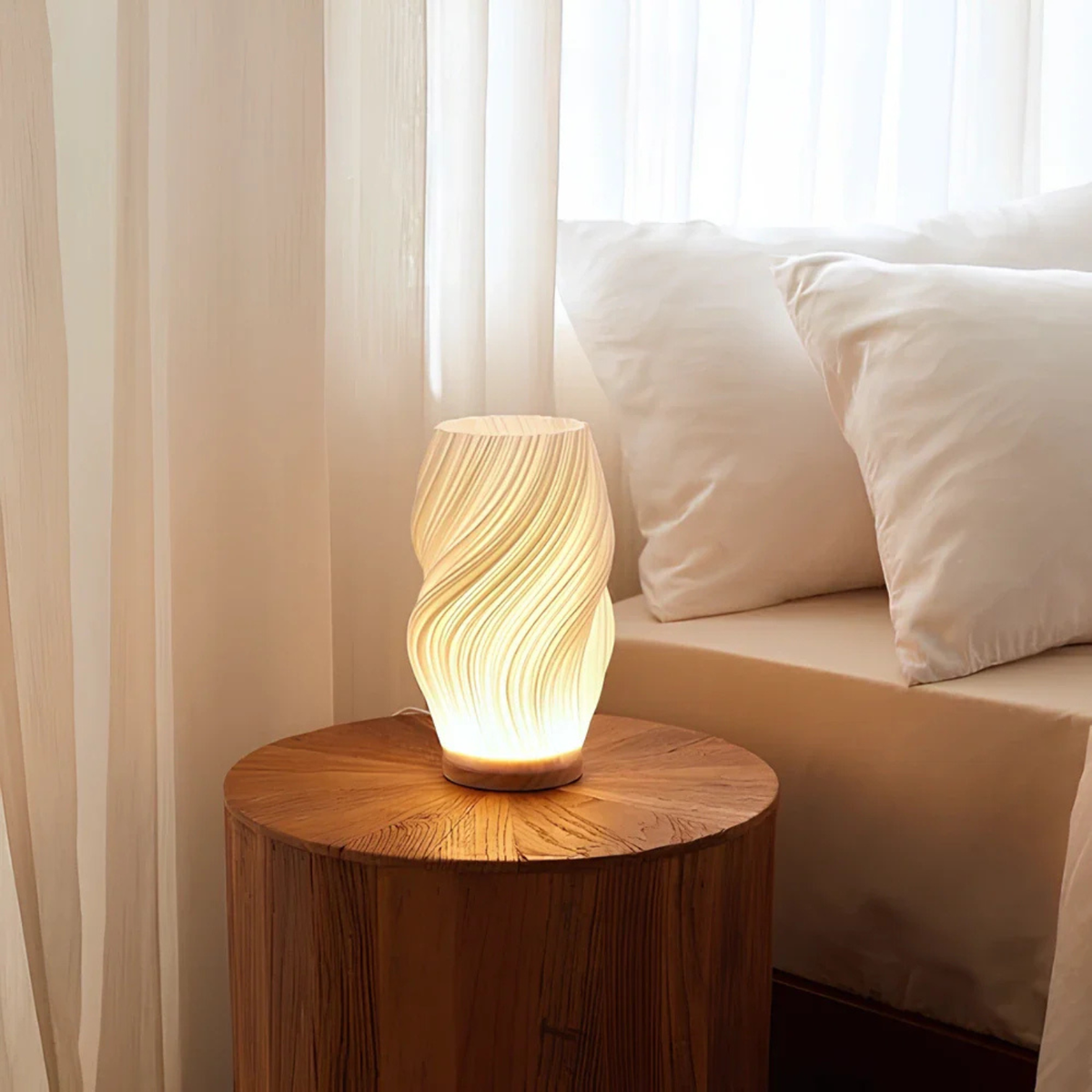 Textured Vase-Shaped LED Bedside Lamp with USB Cord - view 12