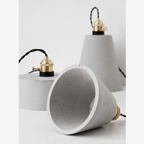 Geometric Concrete Pendant Light with Brass Detail - view 11