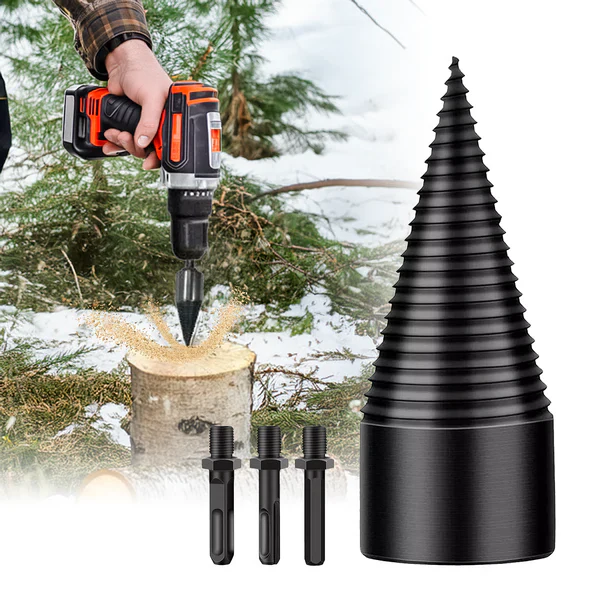 Carbon Steel Wood Splitter Drill Bit with Three Shanks — product view 1