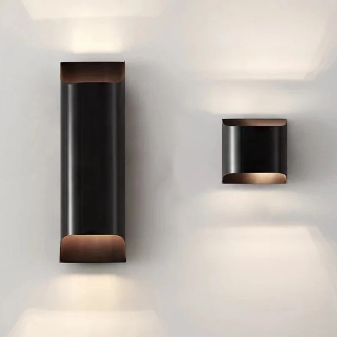 Metal LED Wall Sconce with Gold-Tone Interior - view 8