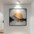 Wood-Effect LED Button Ceiling Light - view 1