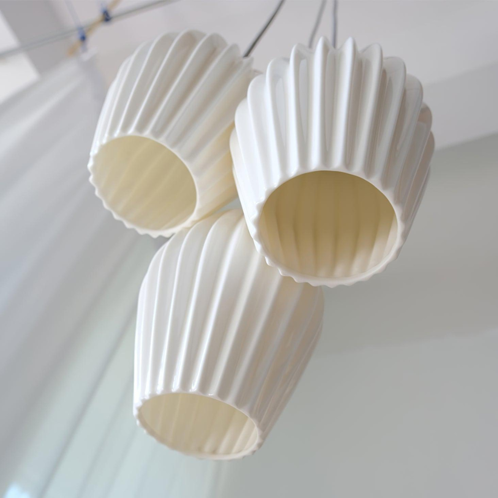 Ribbed Ceramic Teardrop Pendant Light - view 12