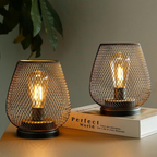 Battery-Powered Iron Mesh Table Lamp Set - view 2