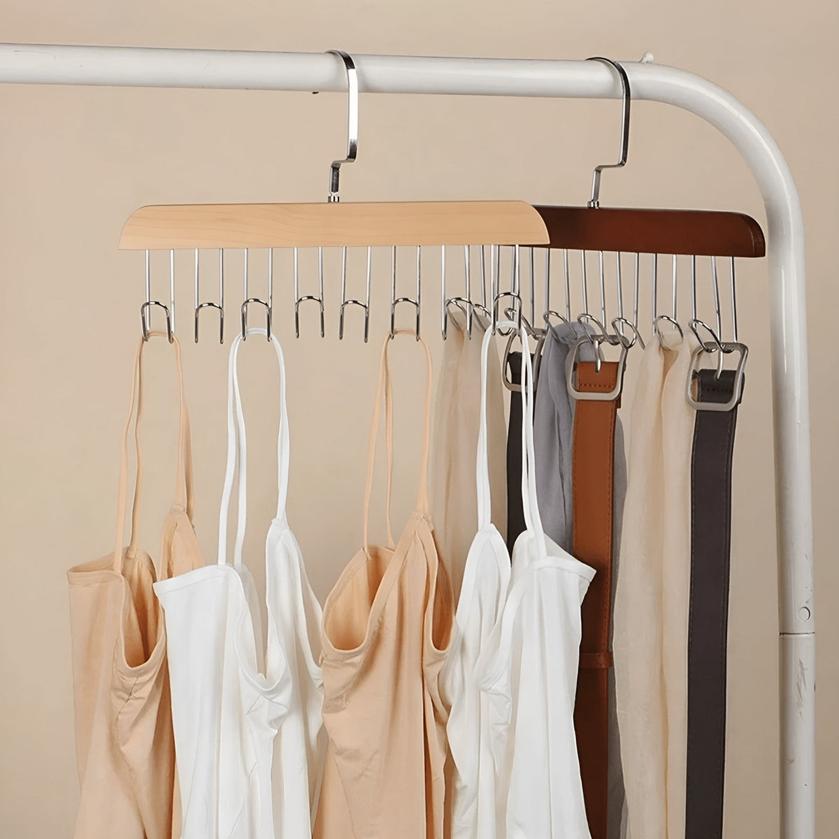 Wooden Eight-Hook Rotating Accessory Hanger – image 9