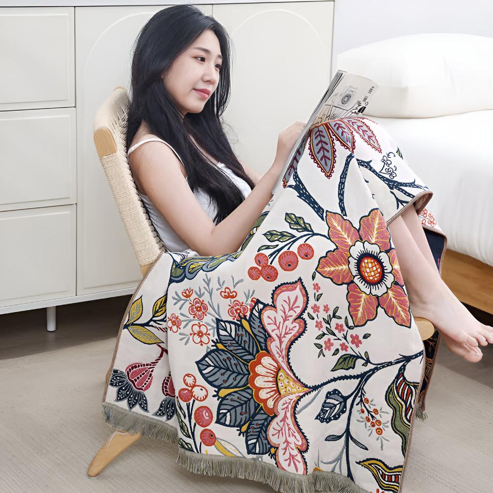 Reversible Floral Cotton Bath Towel – image 10
