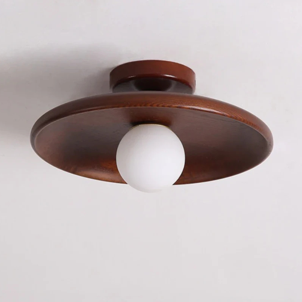 Wood-Shade LED Flush Ceiling Light, Scandinavian Style - view 15