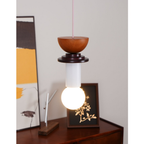Geometric Wood Pendant Light, Sculptural Nordic Design - view 33
