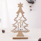 Wooden Christmas Tree Table Decoration with Deer, 32 cm - product view 2