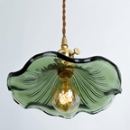 Glass Petal Pendant Light with Brass Fittings - view 7