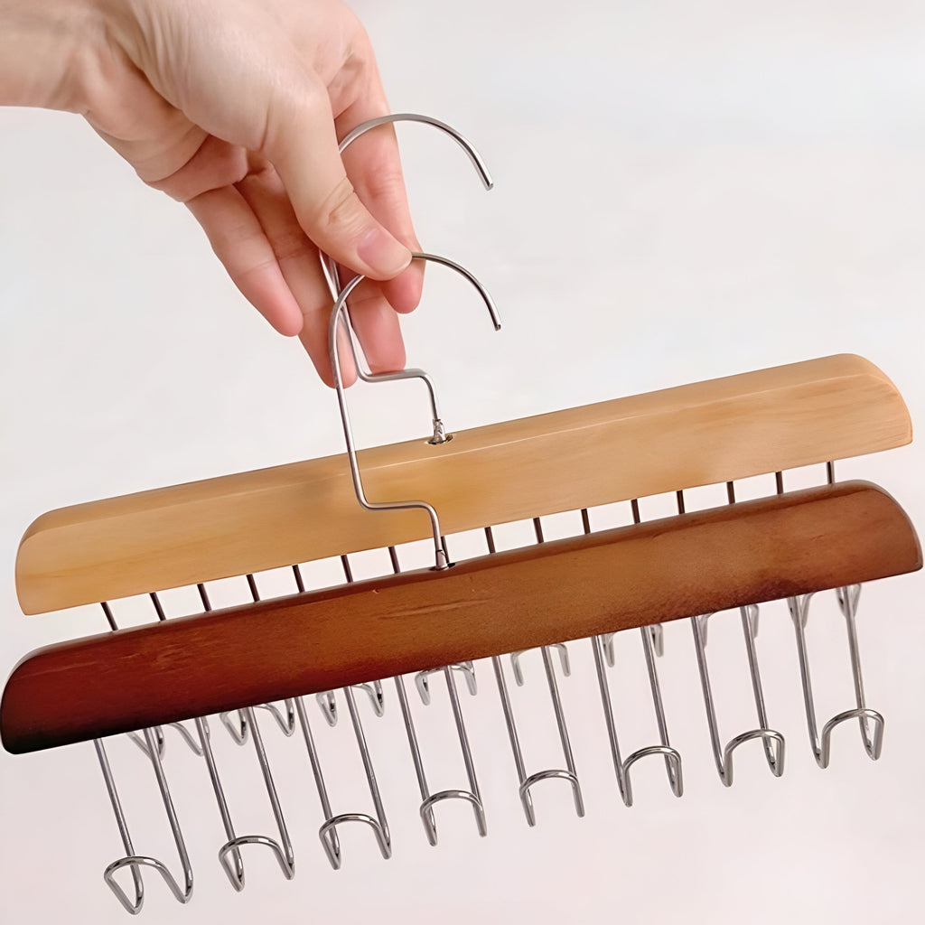 Wooden Eight-Hook Rotating Accessory Hanger – image 10