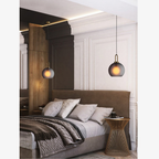 Glass Globe or Capsule Pendant Light with Brass Arch - view 18